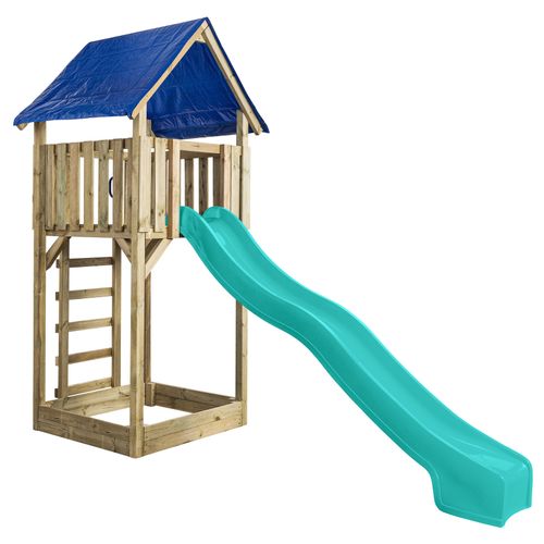 SwingKing speeltoren Lisa met glijbaan turquoise 121x350x297cm