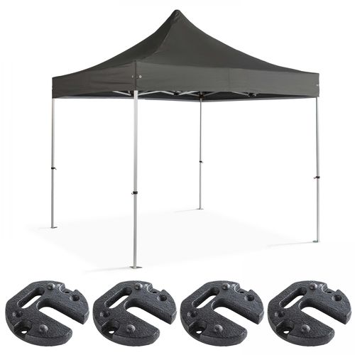 Oviala Opvouwbare Tent Van 4x4m En 4 Grijze Gewichtsankers